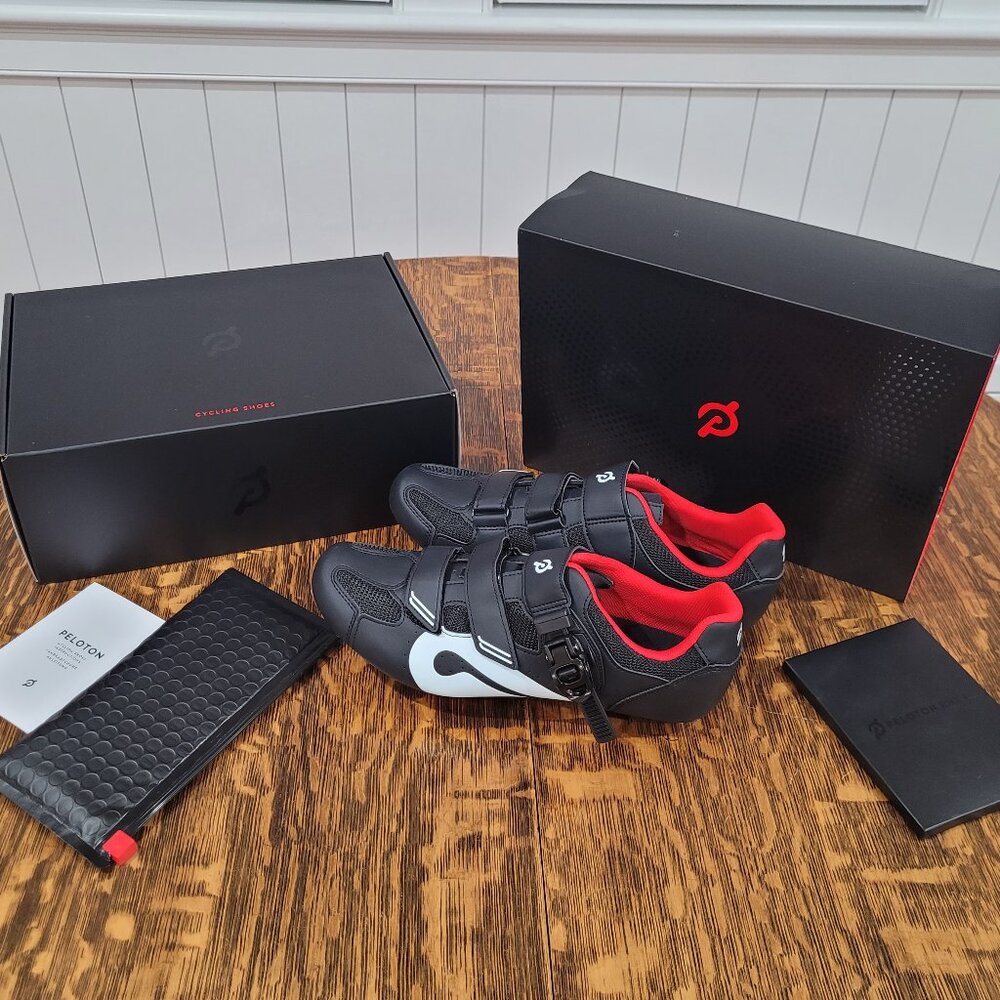 NEW Peloton Cycling Shoes. Black and Red. Unisex. Original Box. - Picture 3 of 13